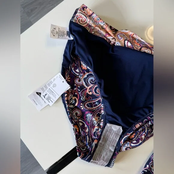 New Lands' End 2-Piece Tankini Set NWT - Paisley Print Underwire Support Size 10 - Picture 10 of 16
